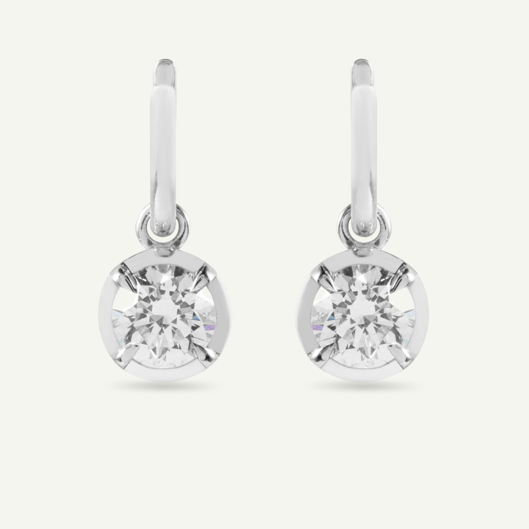 Mega Round Kildonan White Gold Earrings