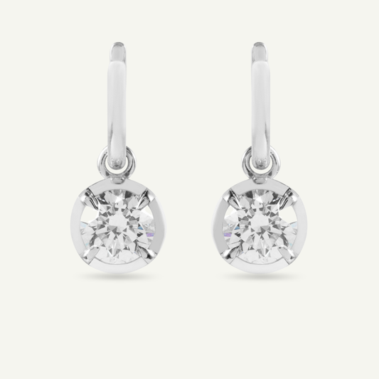 Mega Round Kildonan White Gold Earrings