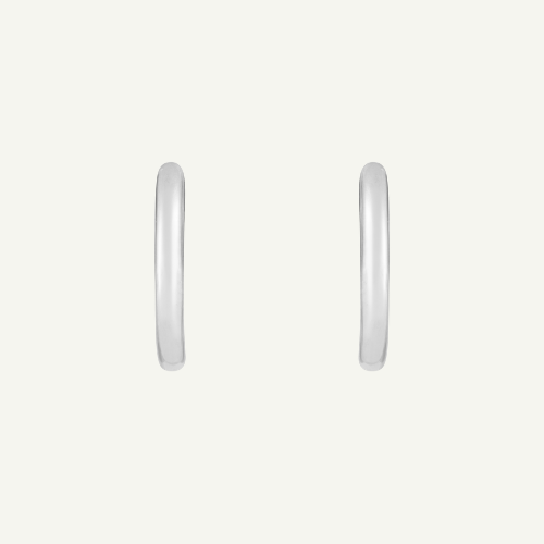 Elie White Gold Hoop Earrings