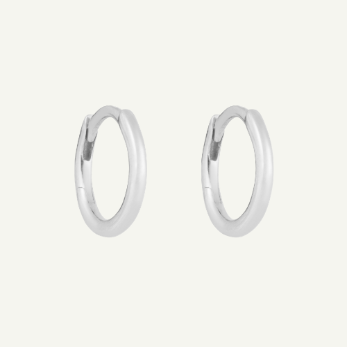 Elie White Gold Hoop Earrings