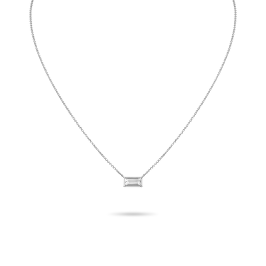 Aviemore Baguette White Gold Necklace
