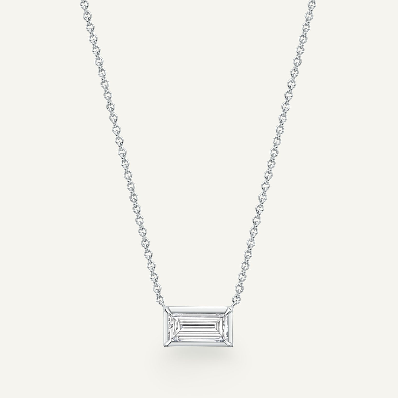 Aviemore Baguette White Gold Necklace