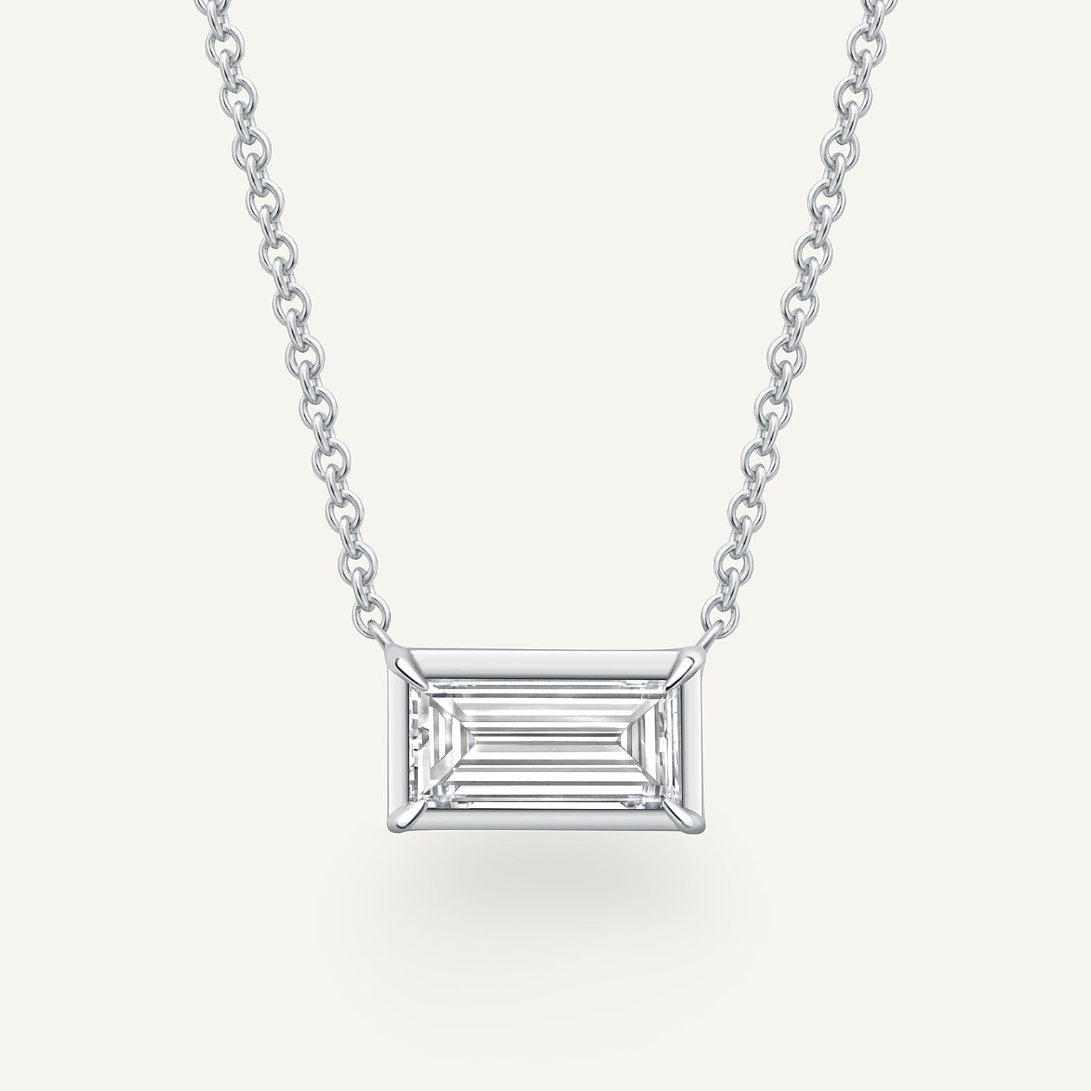 Aviemore Baguette White Gold Necklace