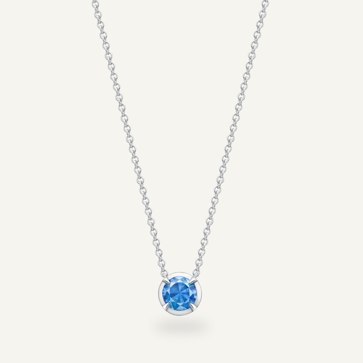 Blue Sapphire Aviemore White Gold Necklace