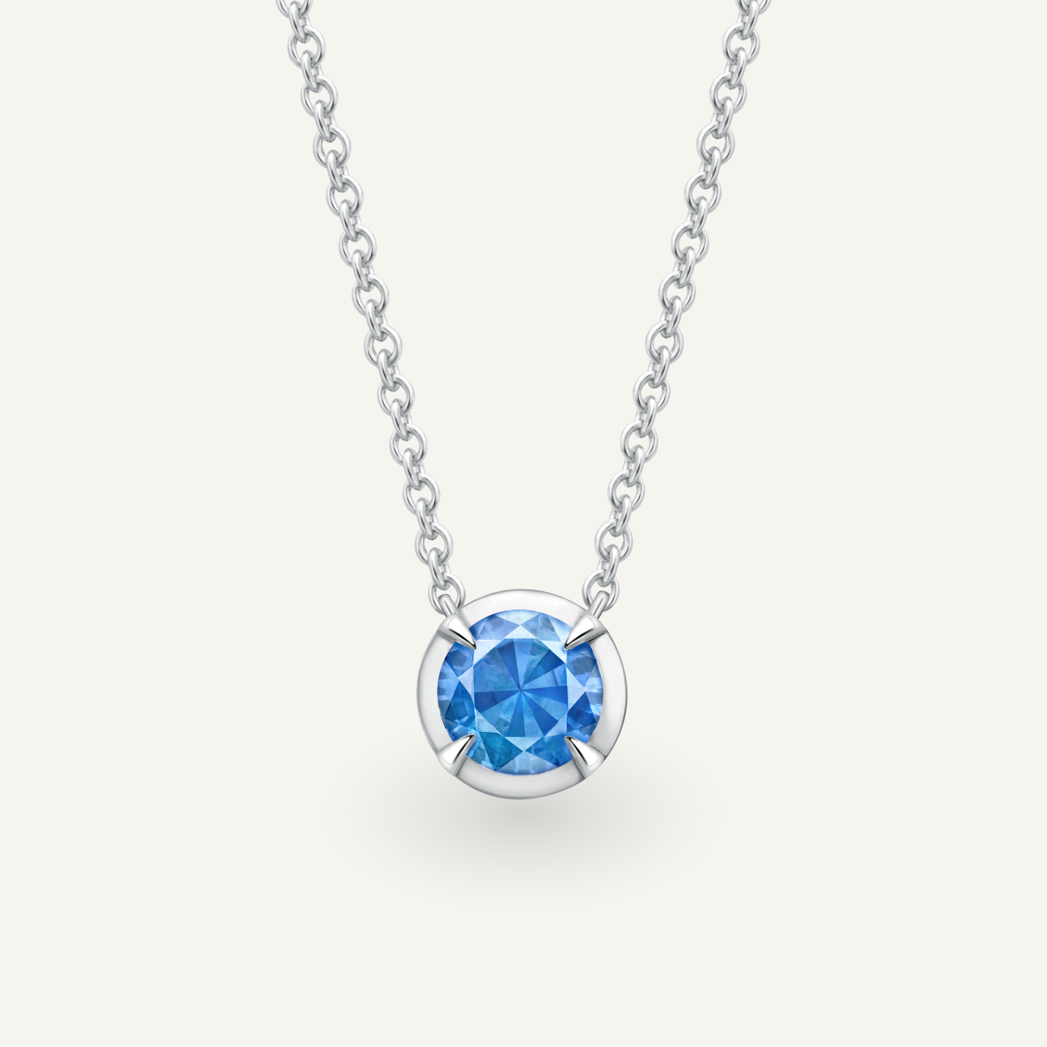 Blue Sapphire Aviemore White Gold Necklace