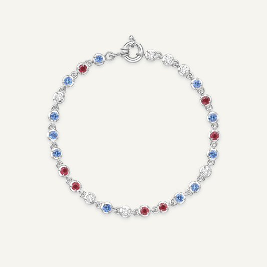 Tricolour Ballater White Gold Bracelet