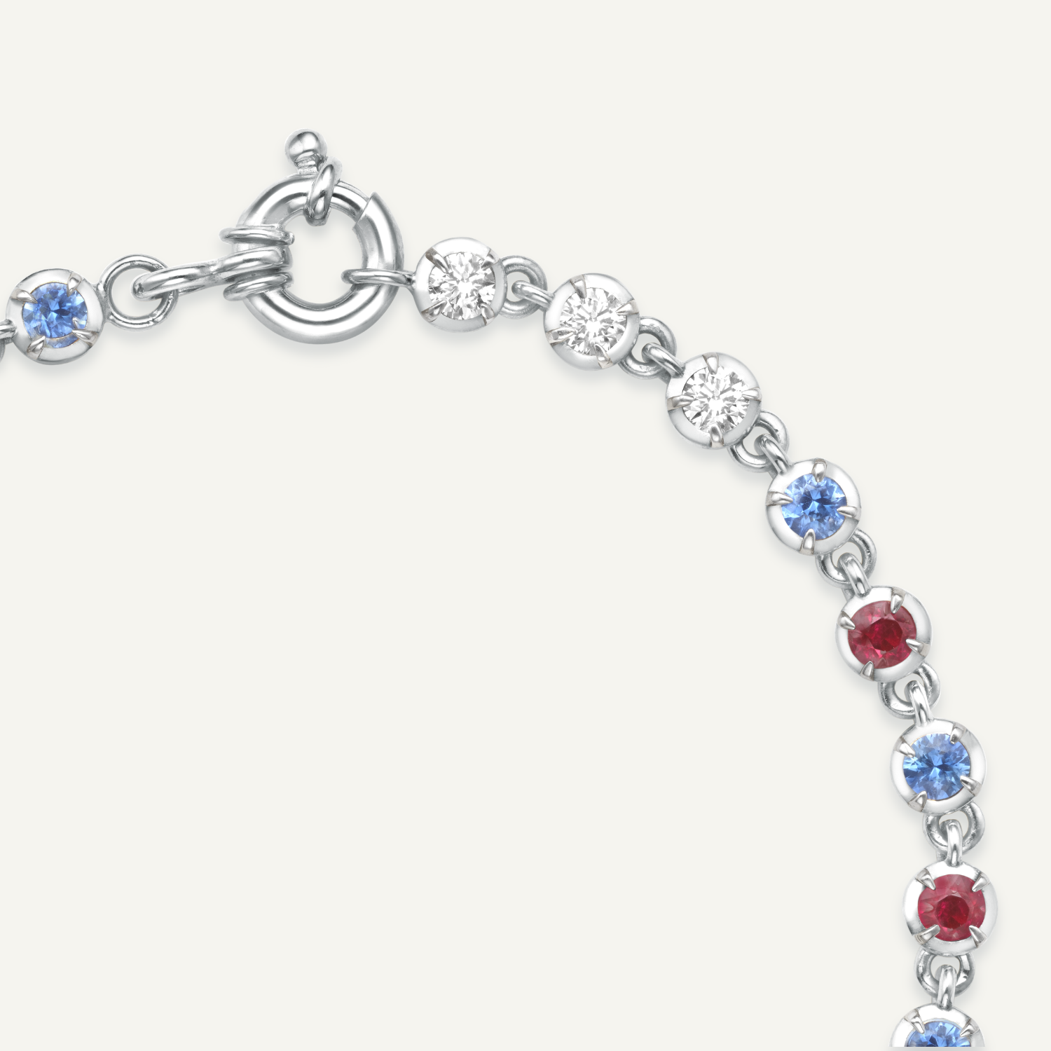 Tricolour Ballater White Gold Bracelet