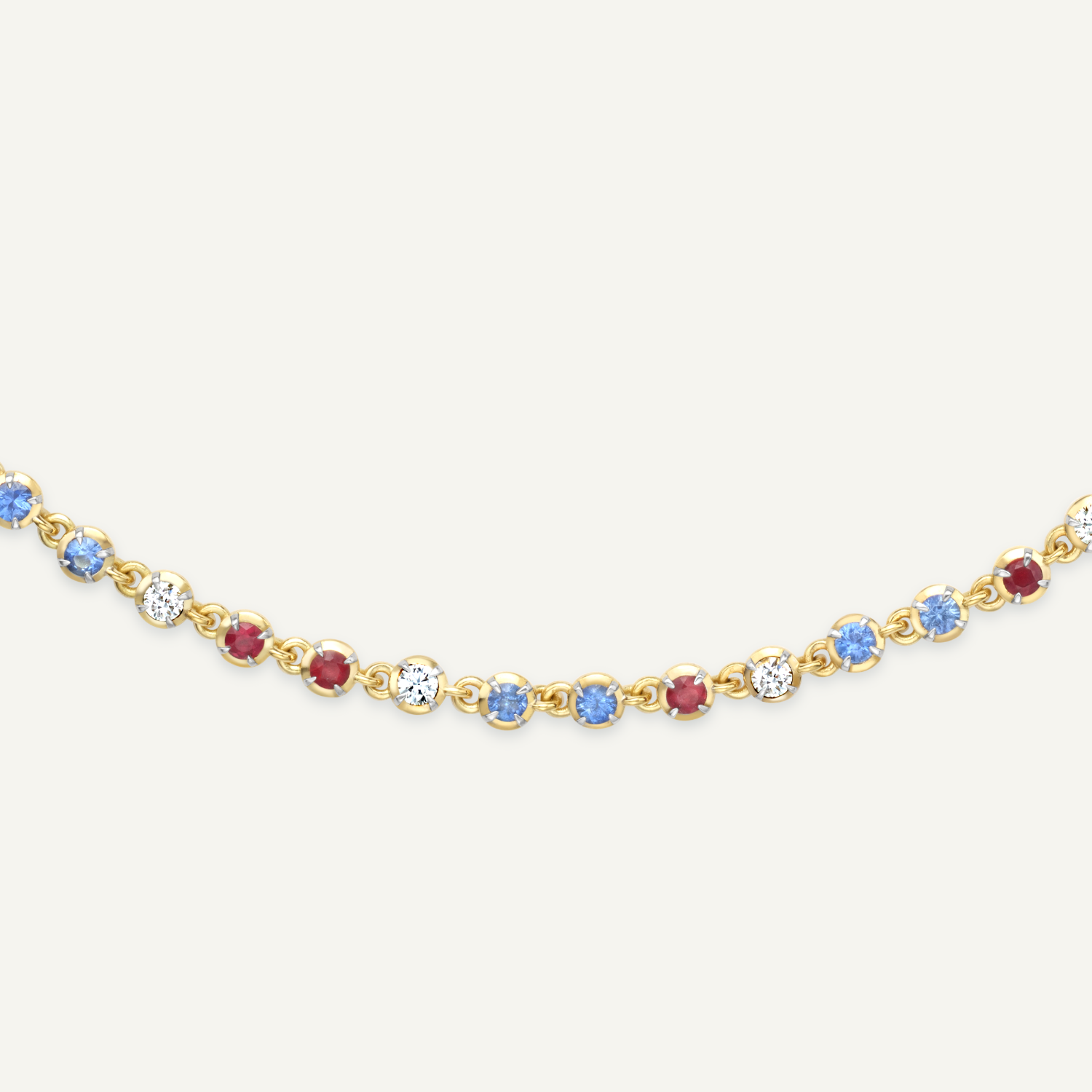 Tricolour Ballater Yellow Gold Necklace