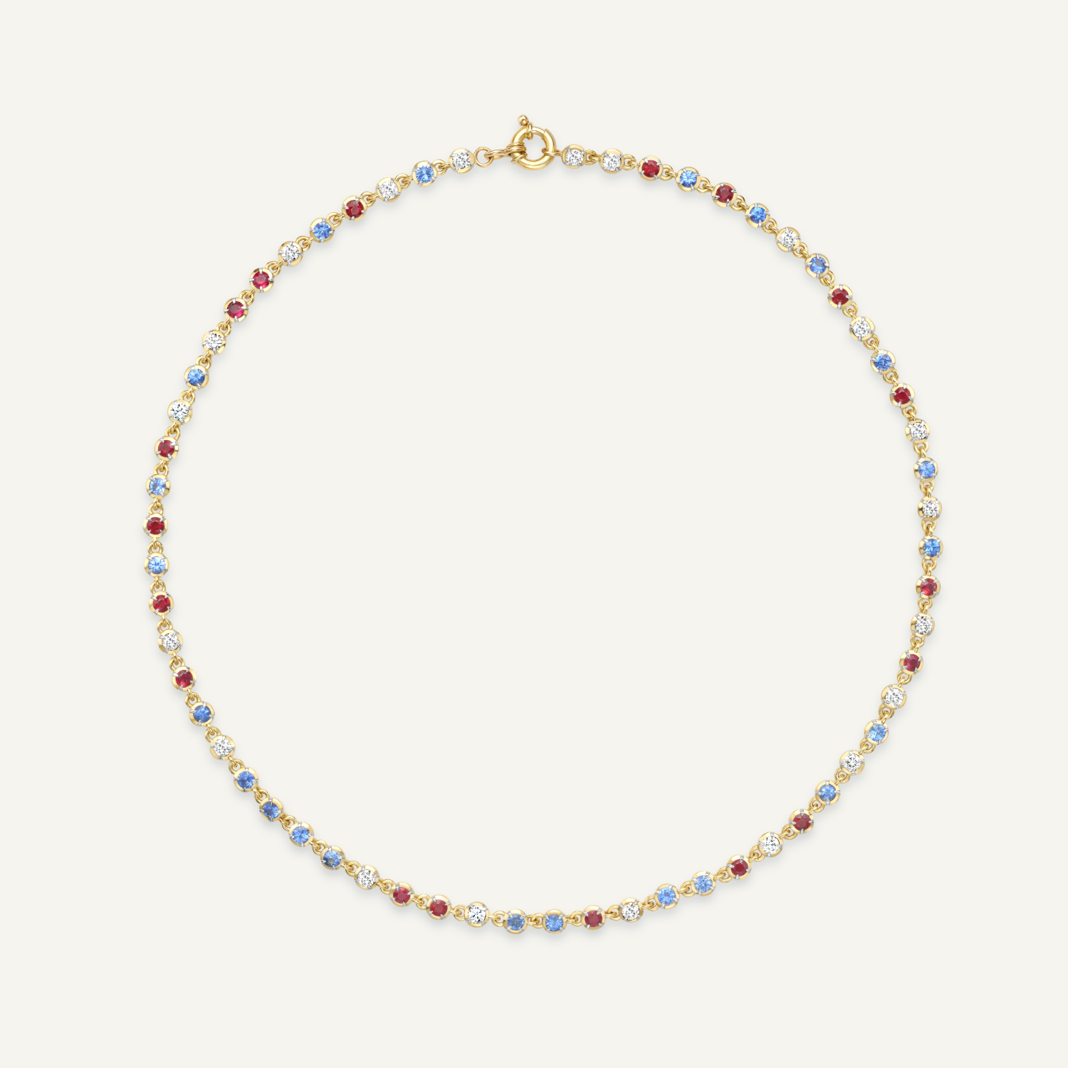 Tricolour Ballater Yellow Gold Necklace