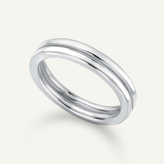 Double Wick White Gold Ring