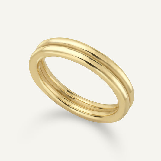 Double Wick Yellow Gold Ring