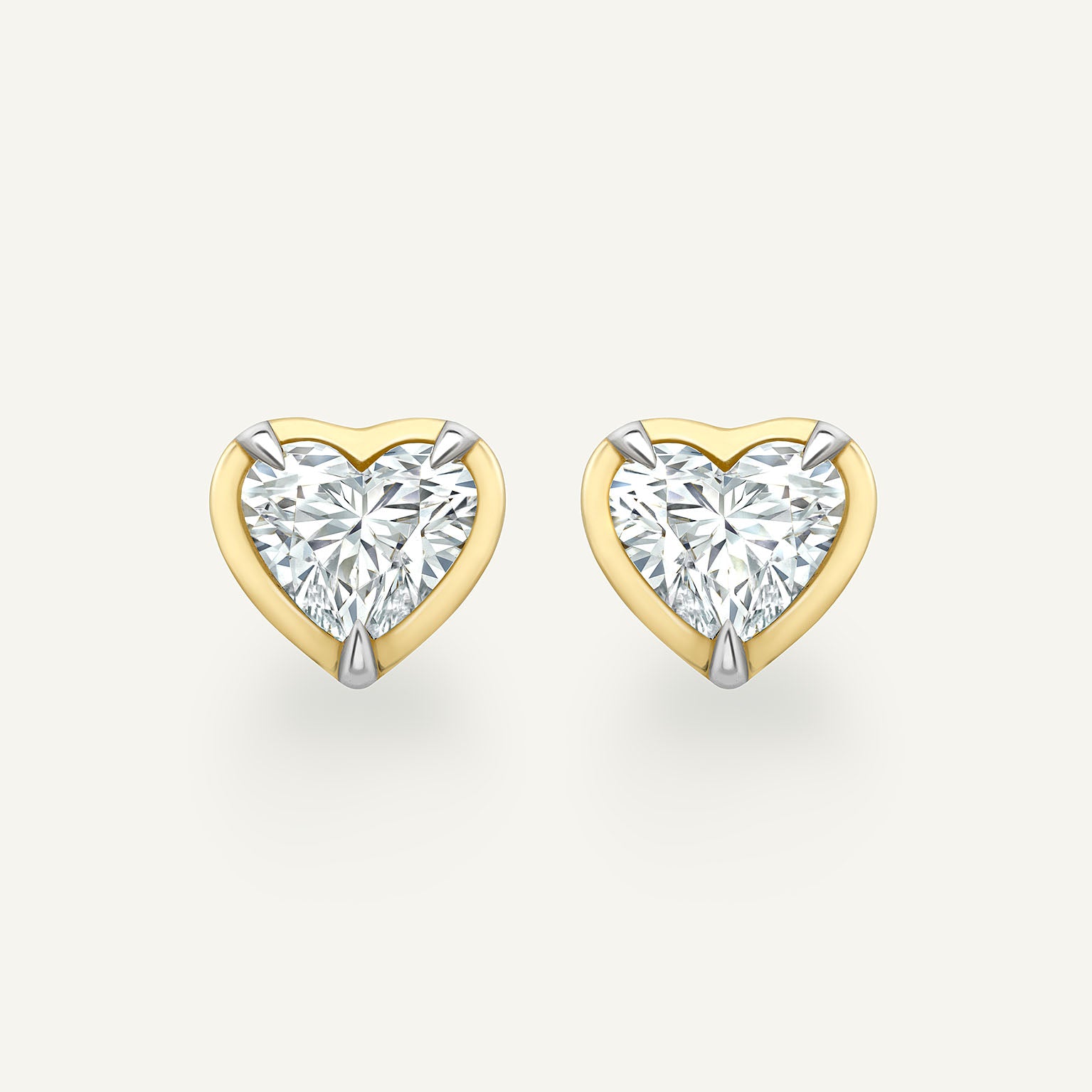Heart Yellow Gold Bute Studs