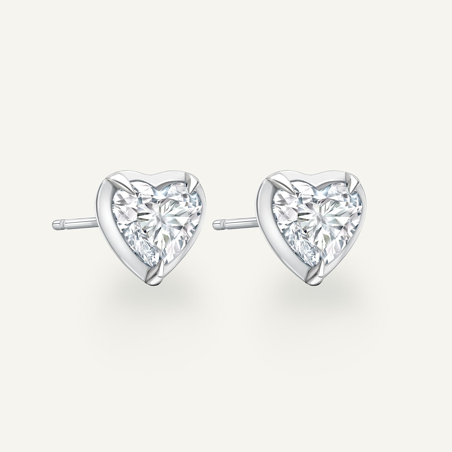 Heart White Gold Bute Studs