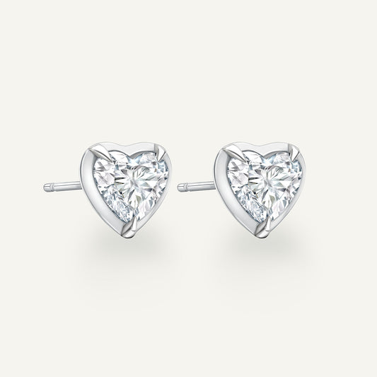 Heart White Gold Bute Studs