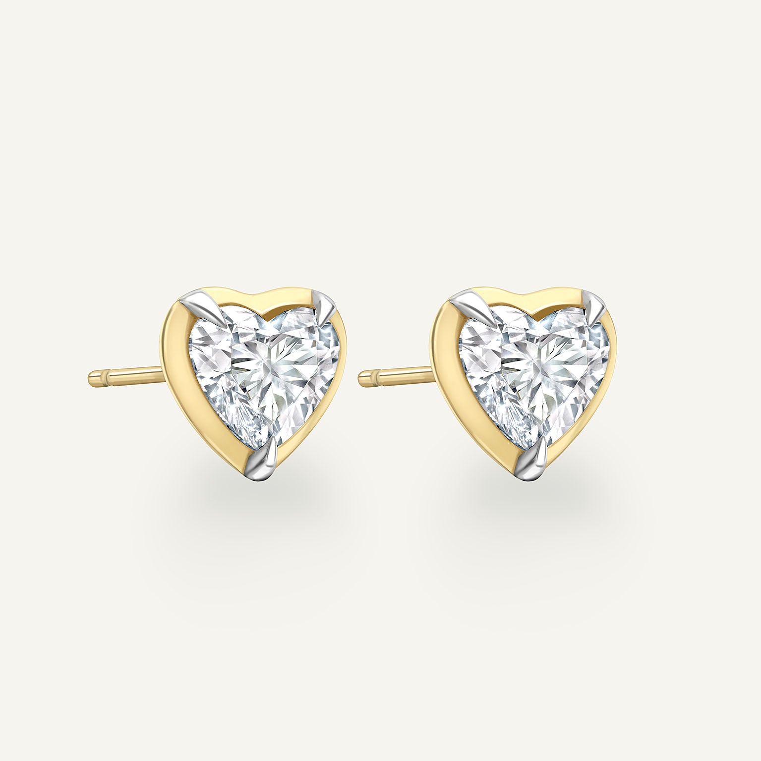 Heart Yellow Gold Bute Studs