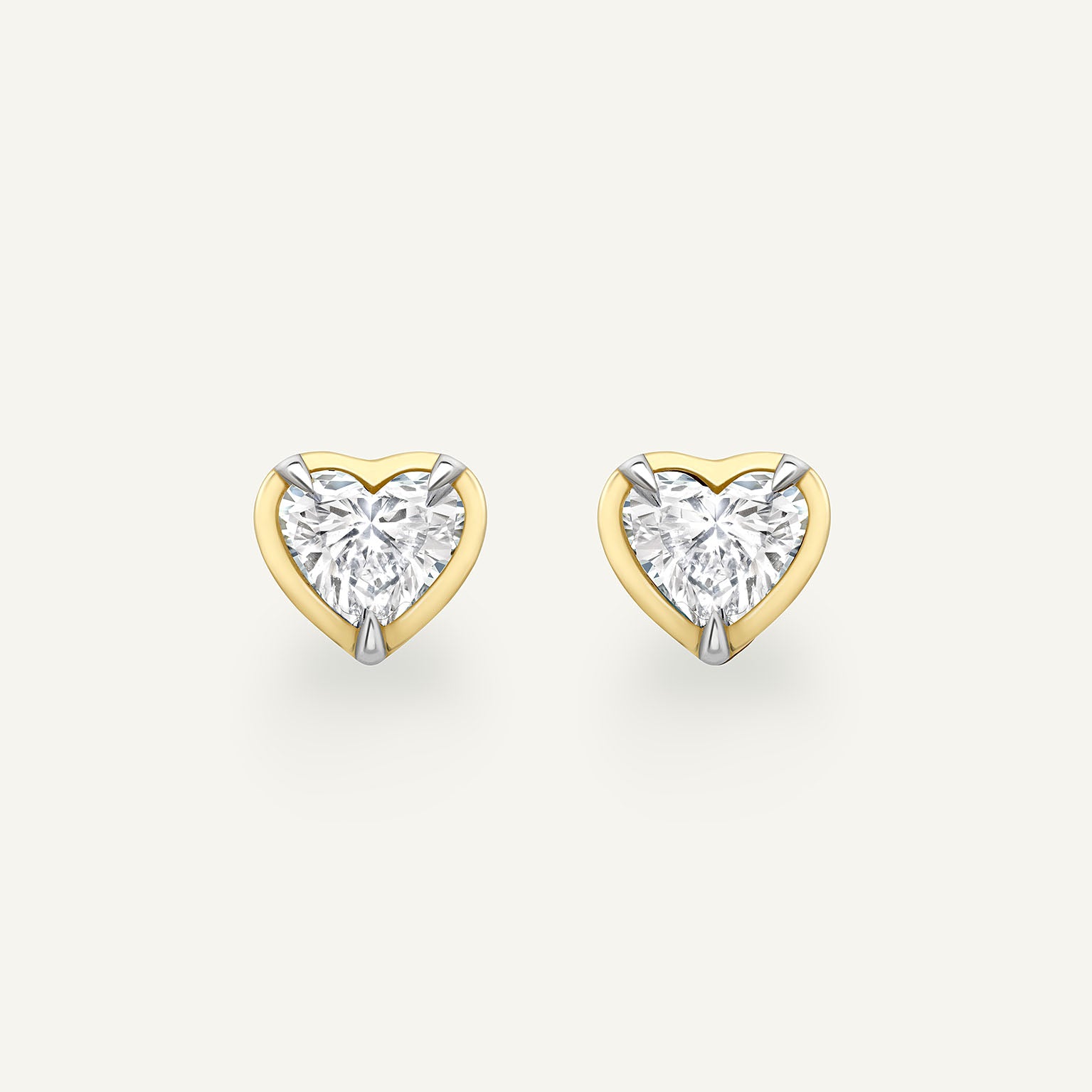 Heart Yellow Gold Bute Studs