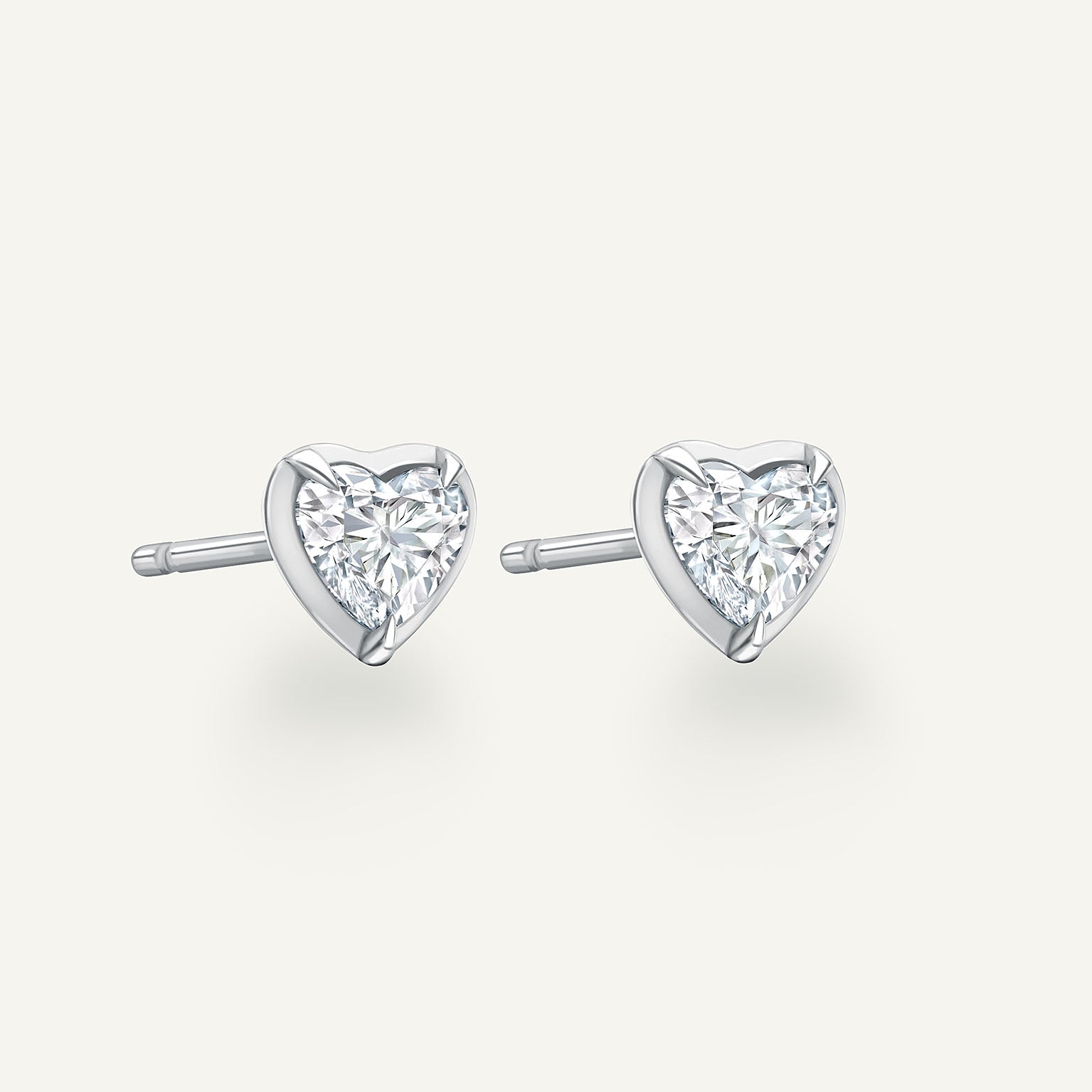 Heart White Gold Bute Studs