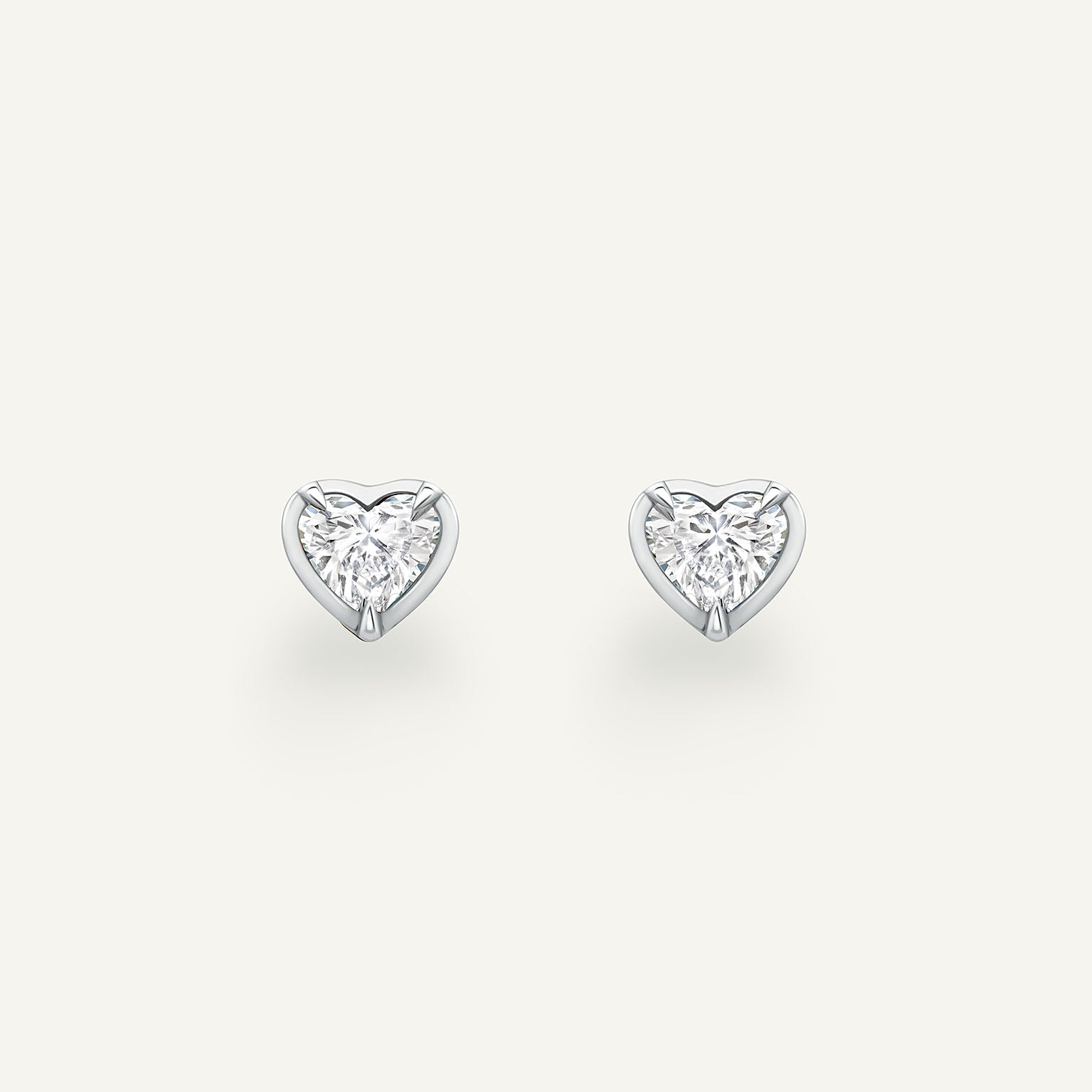 Heart White Gold Bute Studs