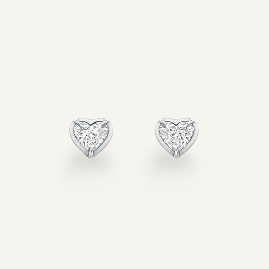 Heart White Gold Bute Studs