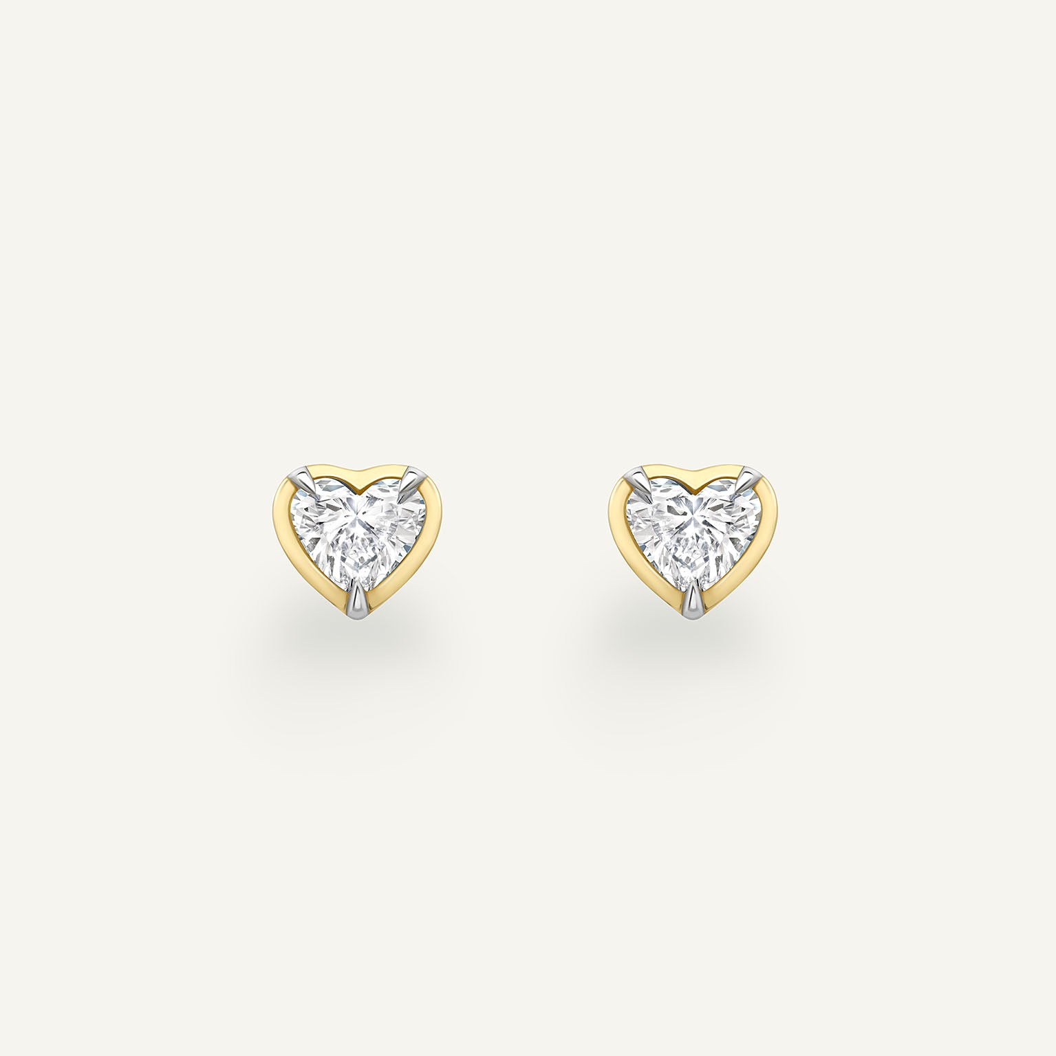 Heart Yellow Gold Bute Studs