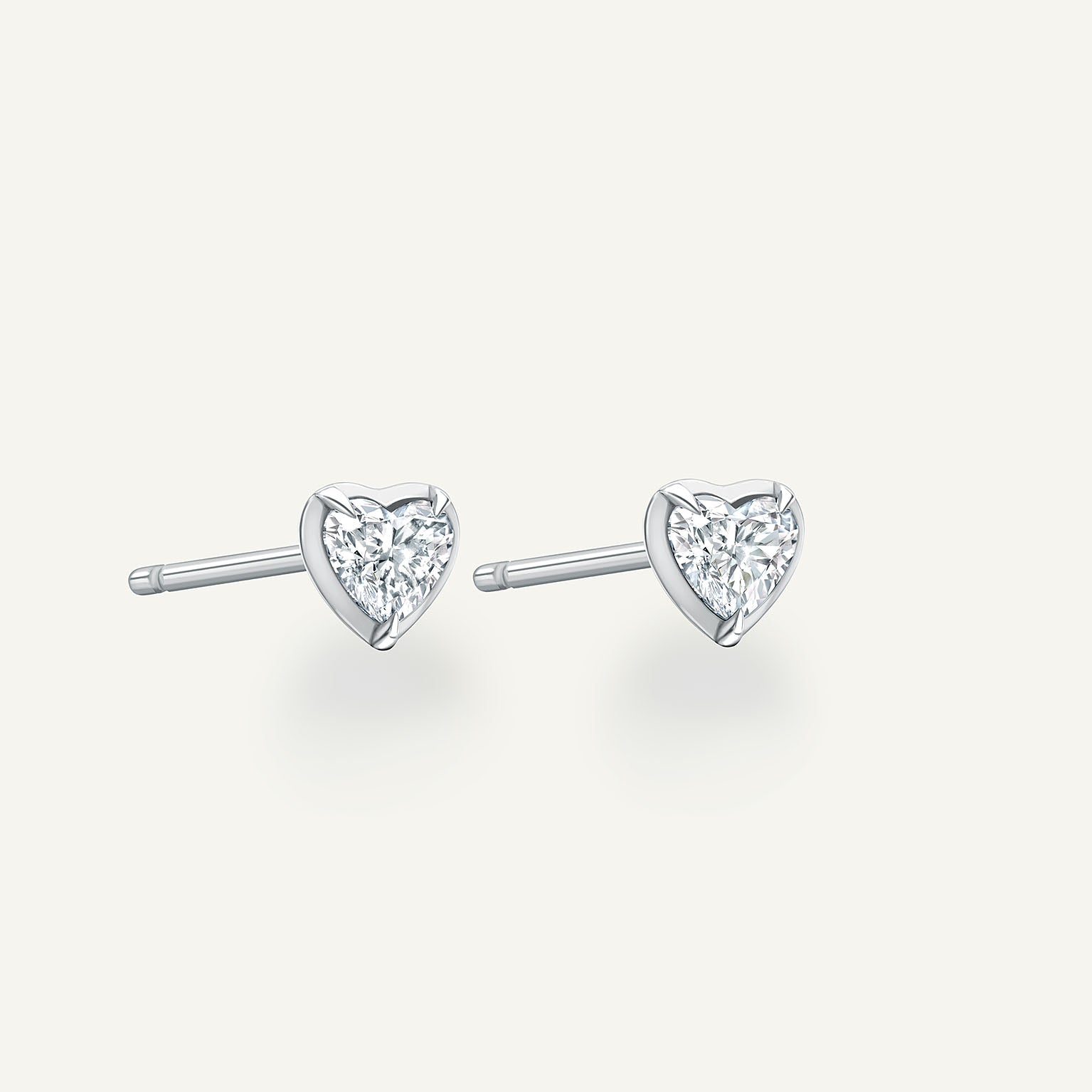 Heart White Gold Bute Studs