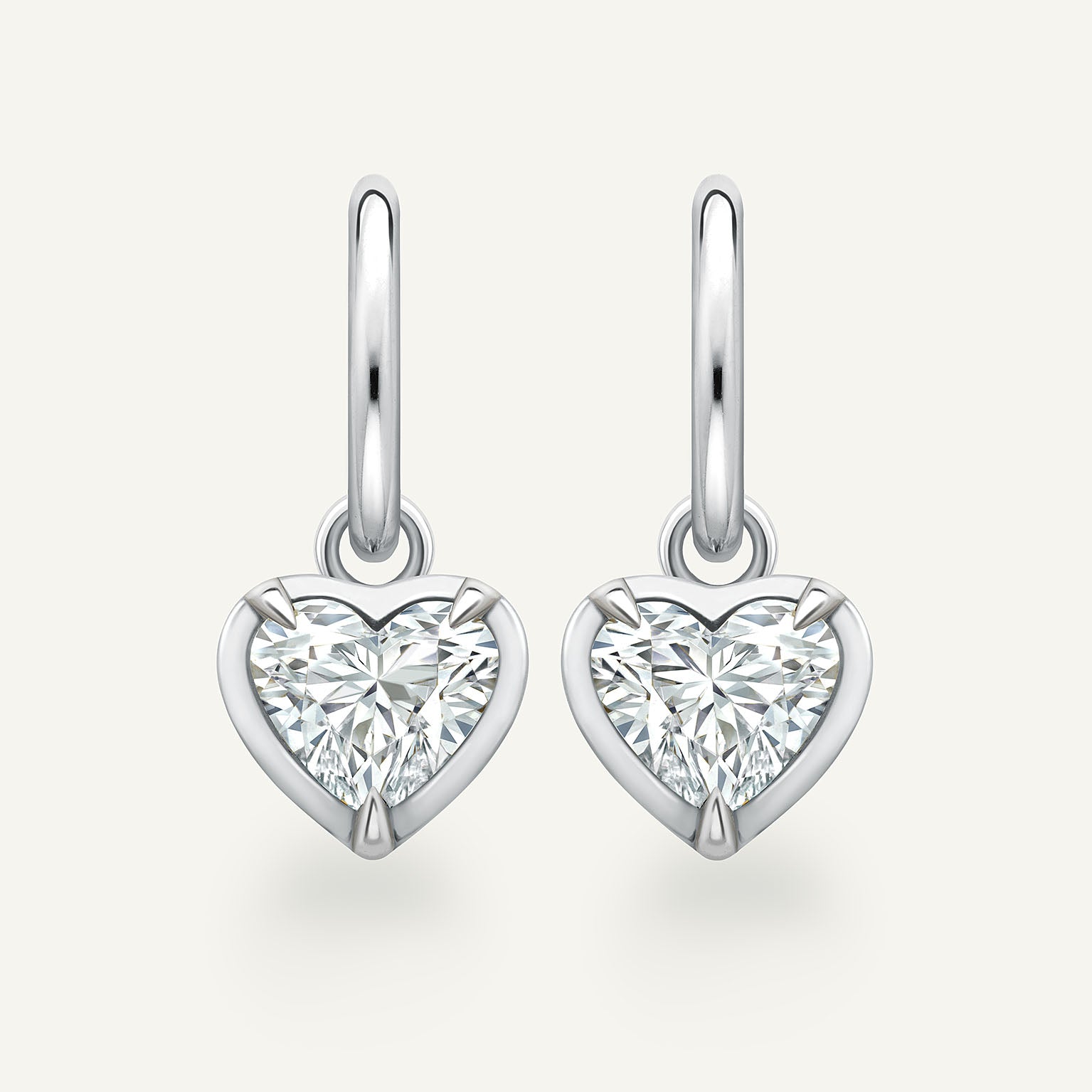 Large Heart Kildonan White Gold Earrings