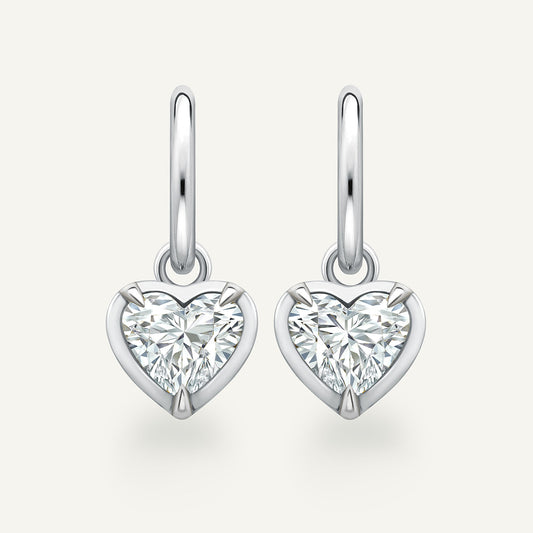 Large Heart Kildonan White Gold Earrings