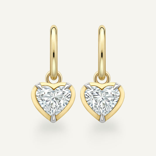 Large Heart Kildonan Yellow Gold Earrings