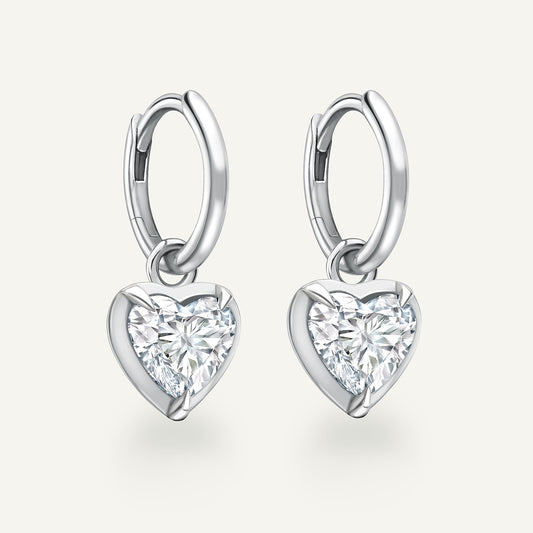 Large Heart Kildonan White Gold Earrings
