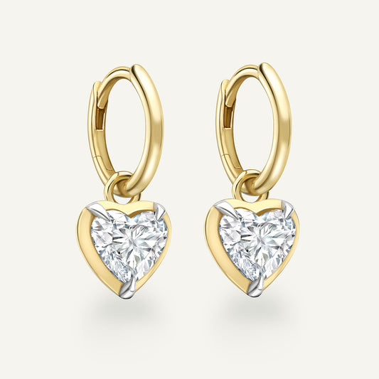 Large Heart Kildonan Yellow Gold Earrings