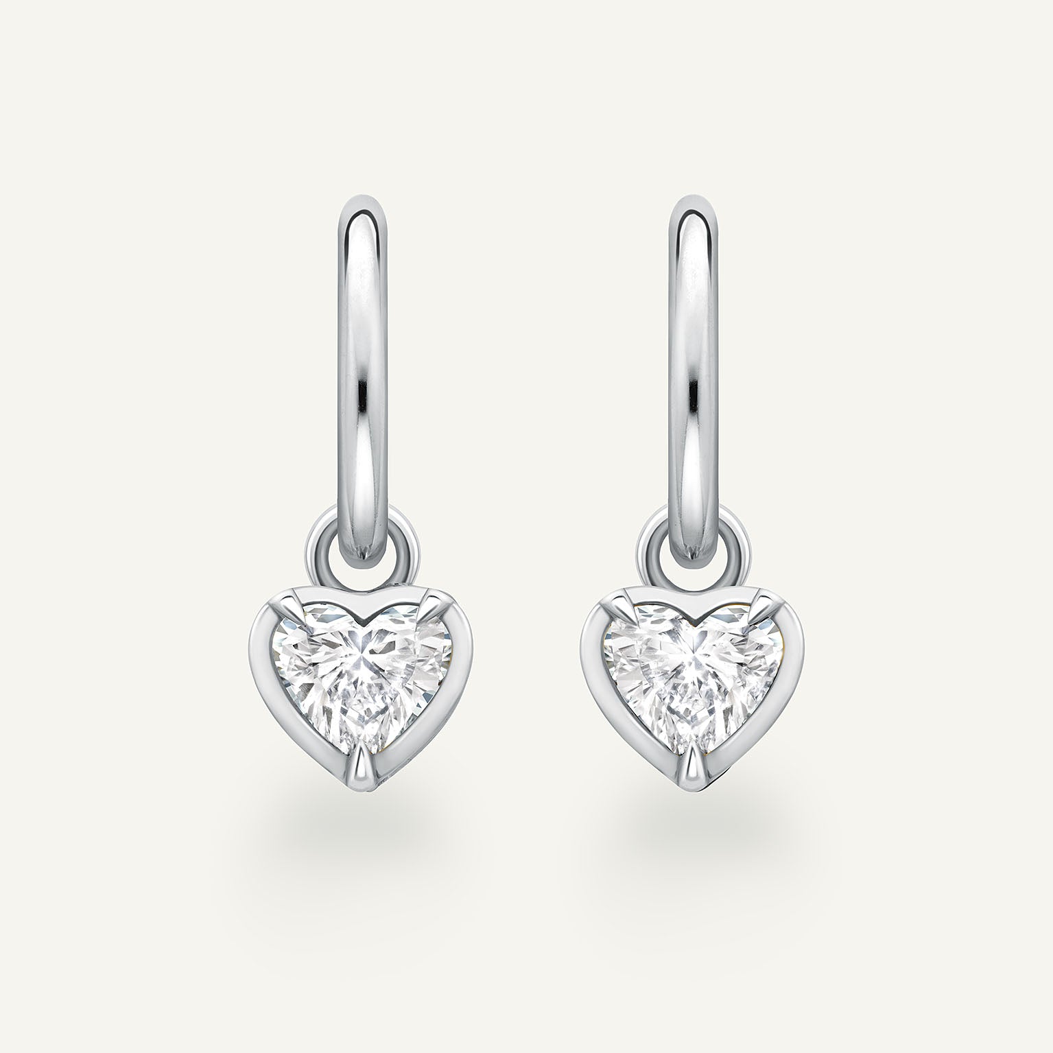 Medium Heart Kildonan White Gold Earrings