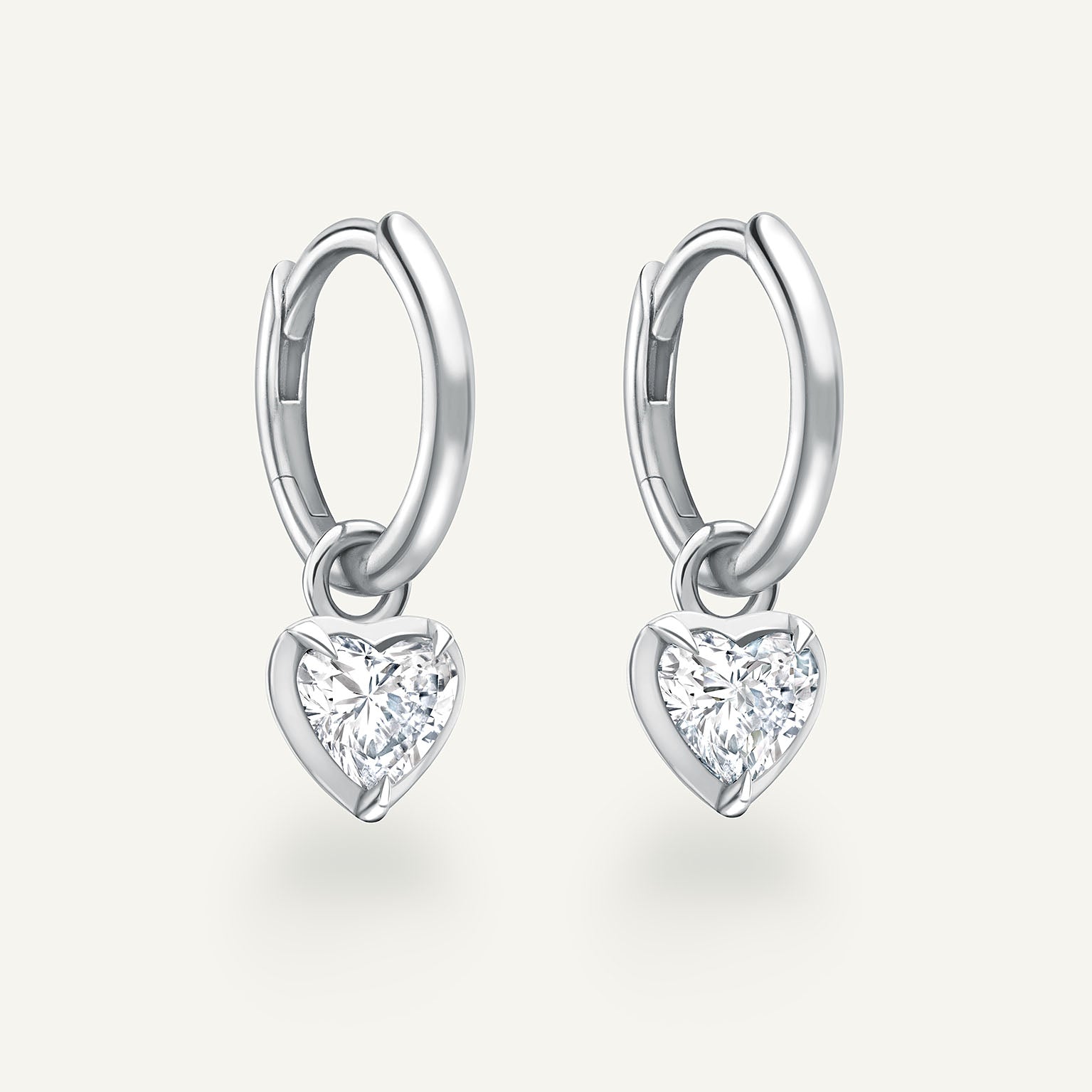 Medium Heart Kildonan White Gold Earrings