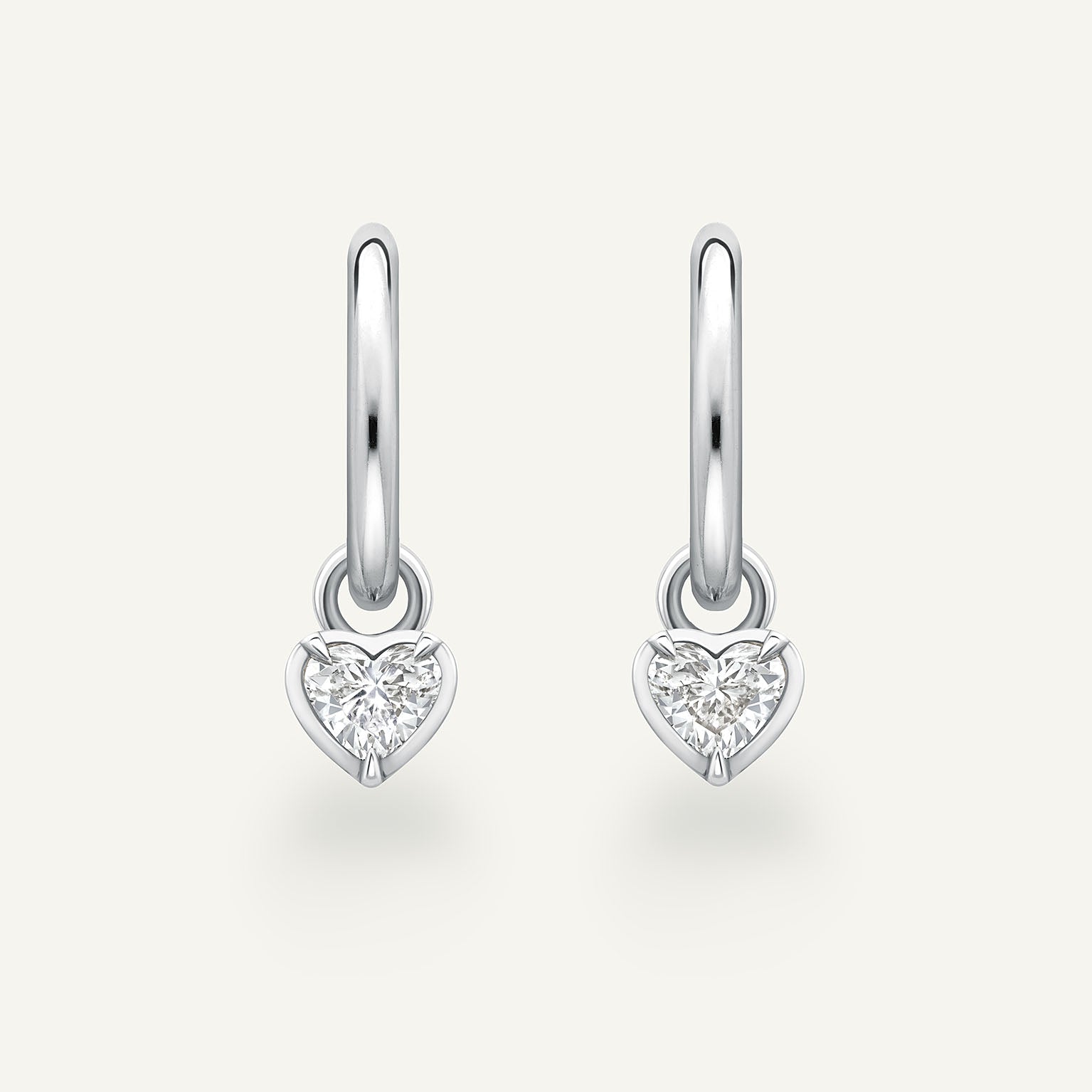 Small Heart Kildonan White Gold Earrings