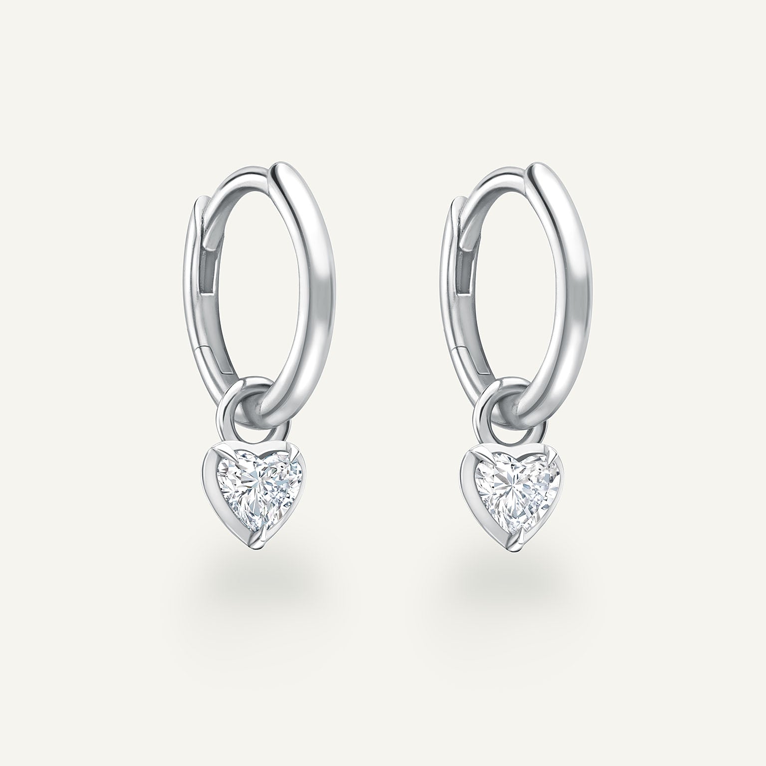 Small Heart Kildonan White Gold Earrings