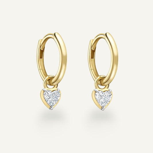 Small Heart Kildonan Yellow Gold Earrings
