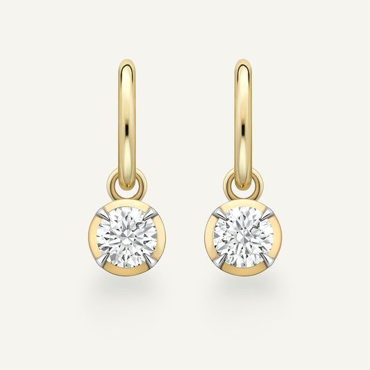 Large Round Kildonan Yellow Gold Earrings