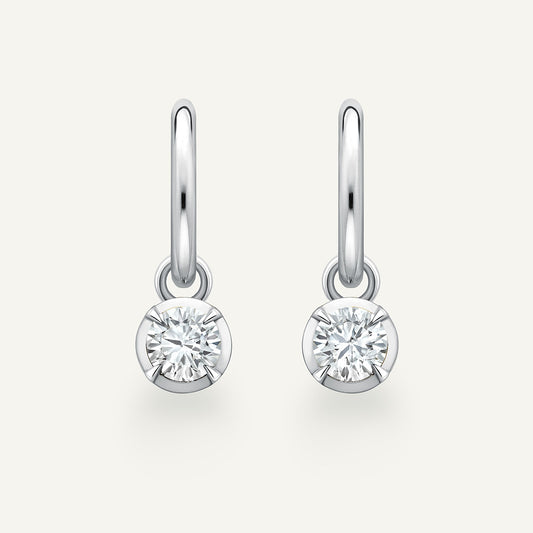 Medium Round Kildonan White Gold Earrings