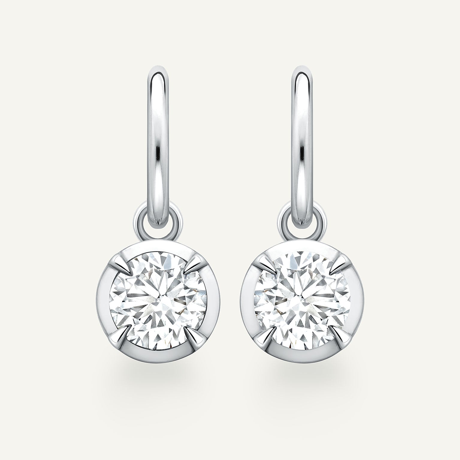 Mega Round Kildonan White Gold Earrings