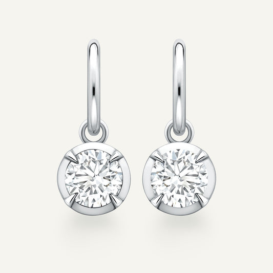 Mega Round Kildonan White Gold Earrings