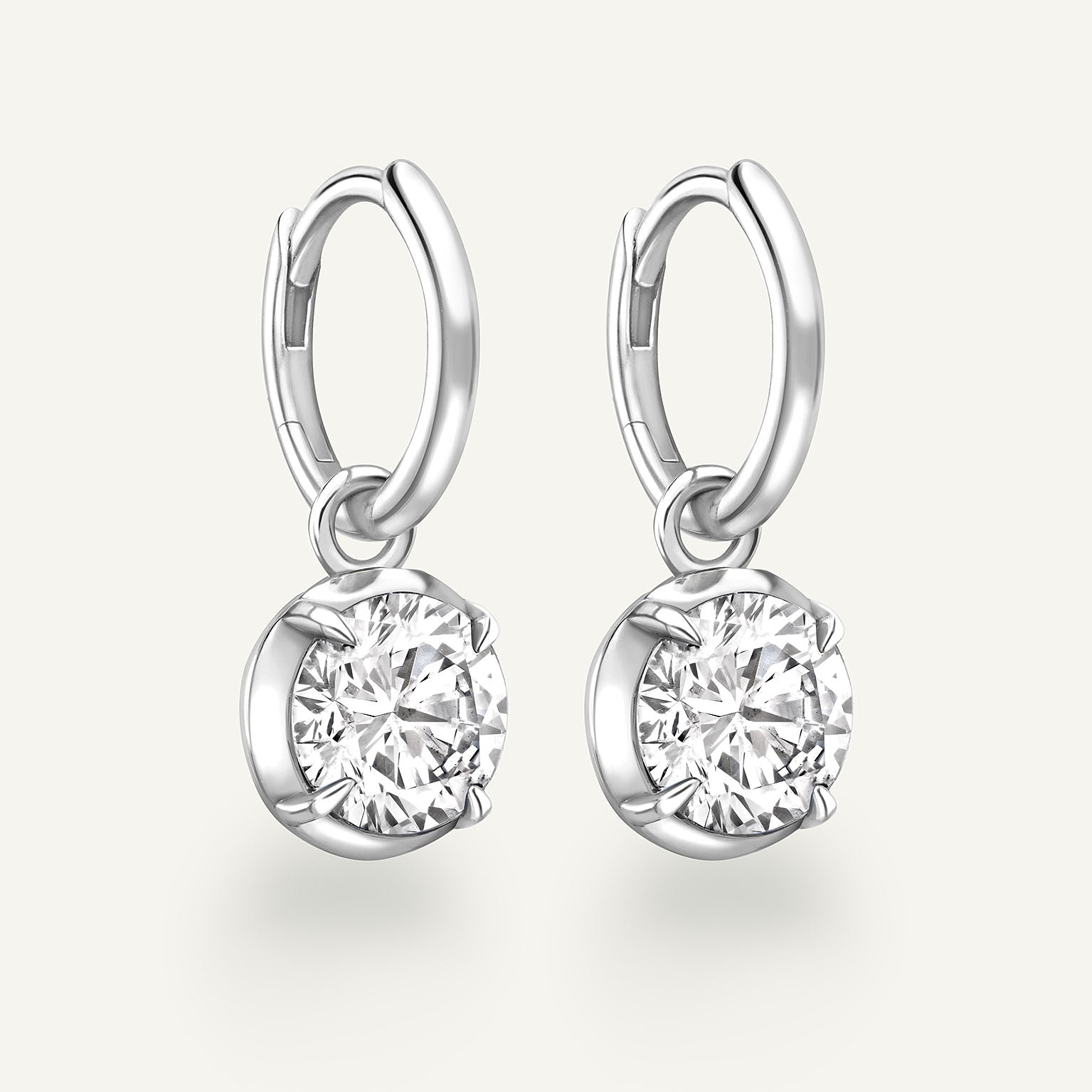 Mega Round Kildonan White Gold Earrings
