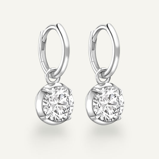 Mega Round Kildonan White Gold Earrings