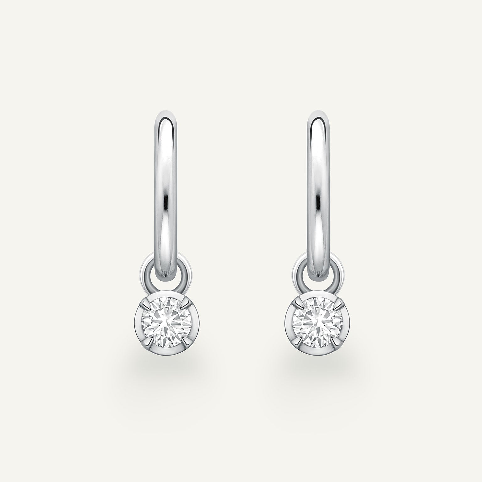 Small Round Kildonan White Gold Earrings
