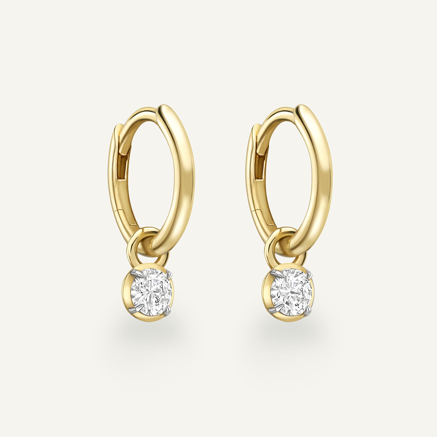 Small Round Kildonan Yellow Gold Earrings