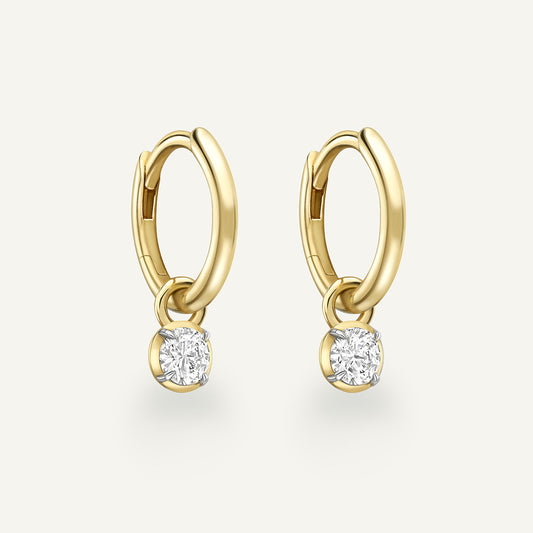 Small Round Kildonan Yellow Gold Earrings