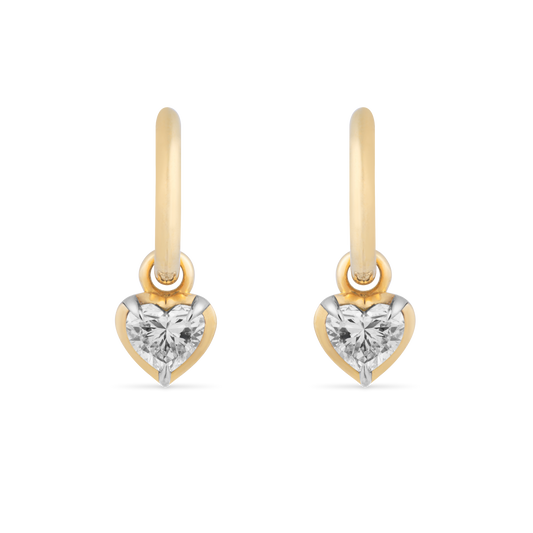 Medium Heart Kildonan Yellow Gold Earrings
