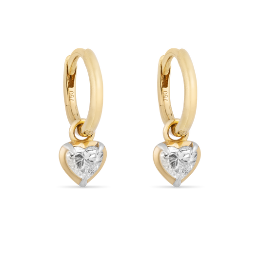 Medium Heart Kildonan Yellow Gold Earrings