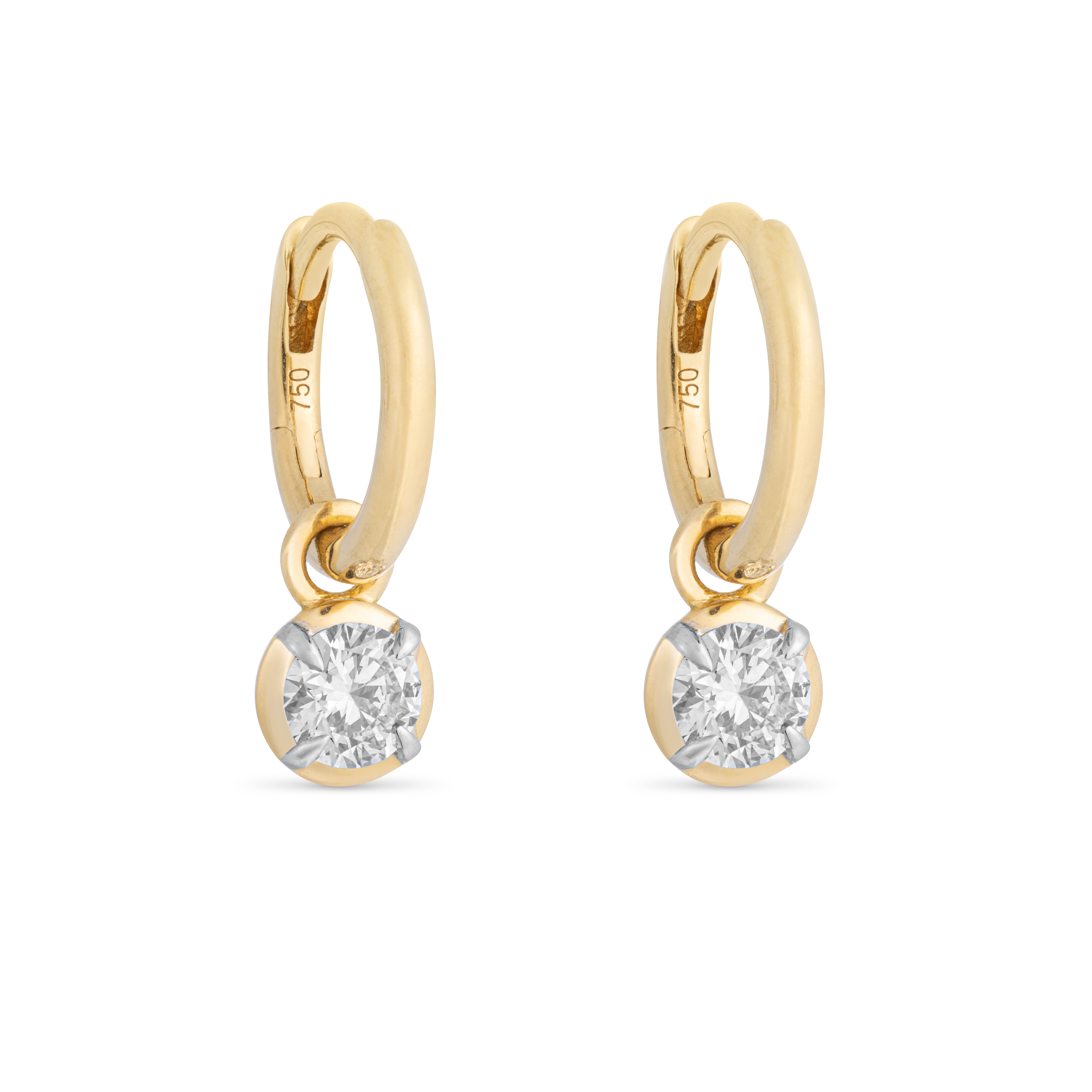 Medium Round Kildonan Yellow Gold Earrings
