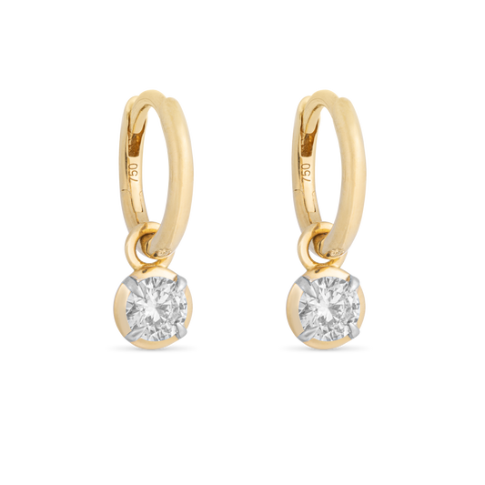 Medium Round Kildonan Yellow Gold Earrings