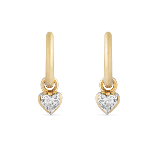 Small Heart Kildonan Yellow Gold Earrings