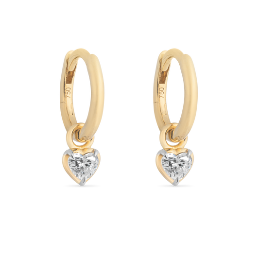 Small Heart Kildonan Yellow Gold Earrings